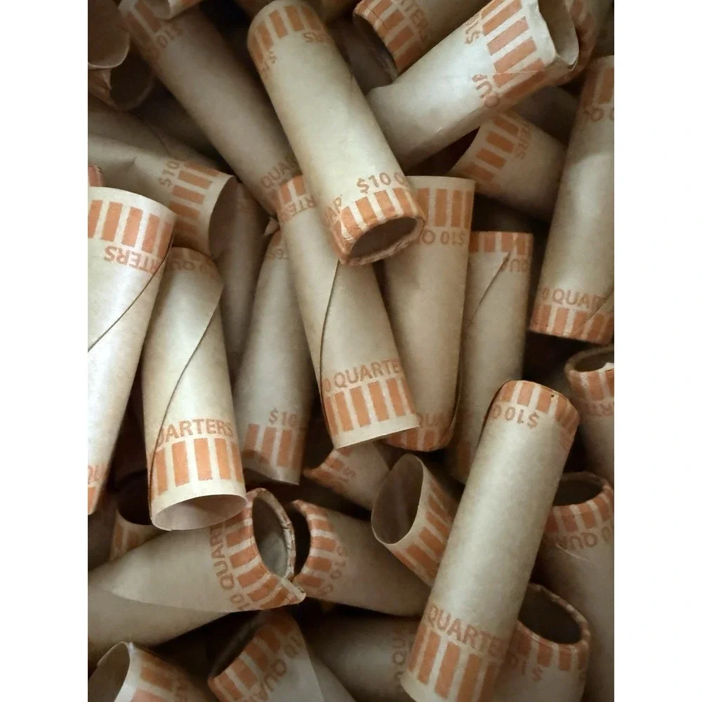 300 Rolls Preformed QUARTER Coin Wrappers Paper Tubes For QUARTERS ( Holds $10)